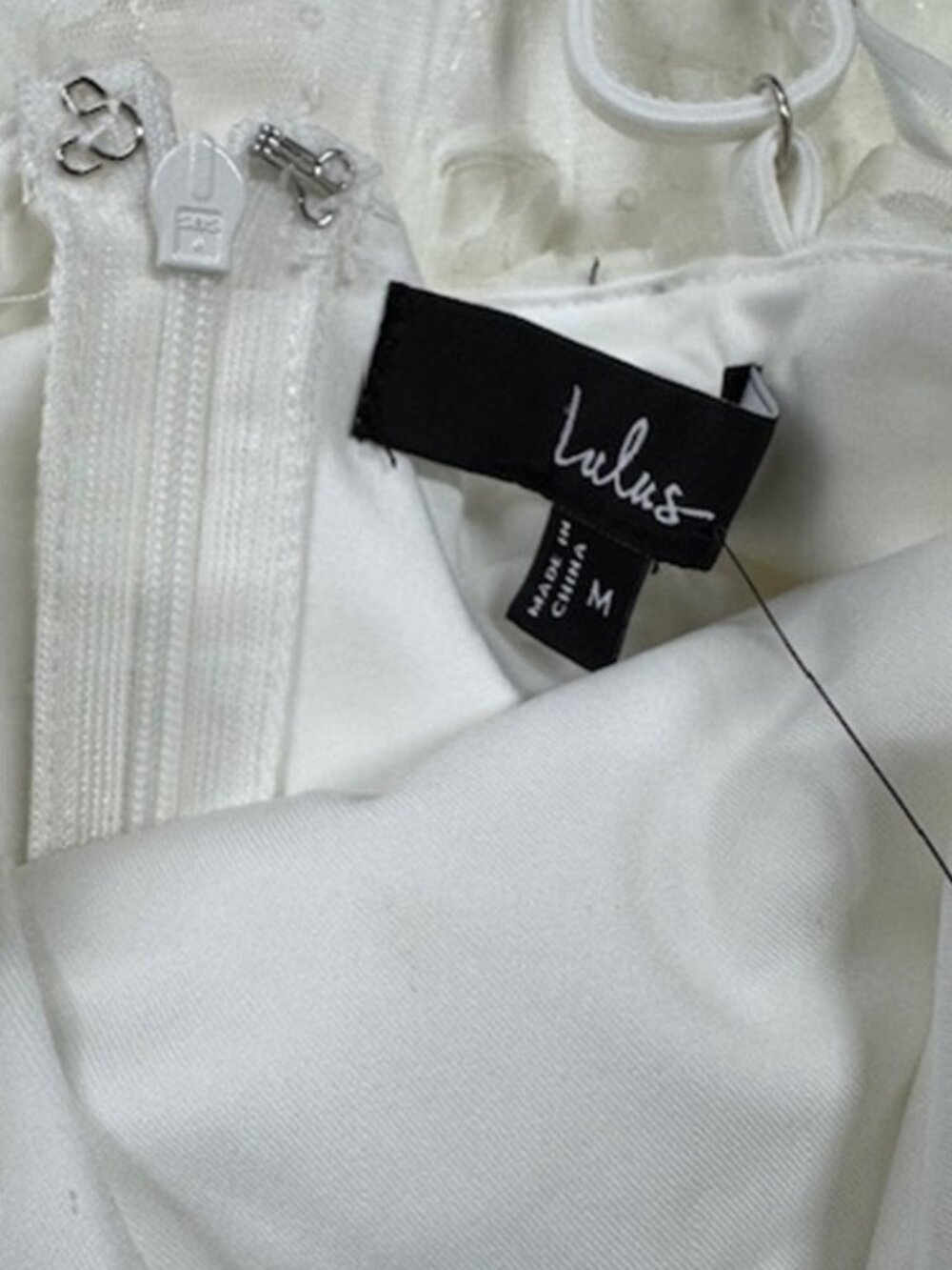 Lulus Delightful Charisma White Embroidered Sequin Mesh Midi Dress​ NWT - Picture 6 of 8